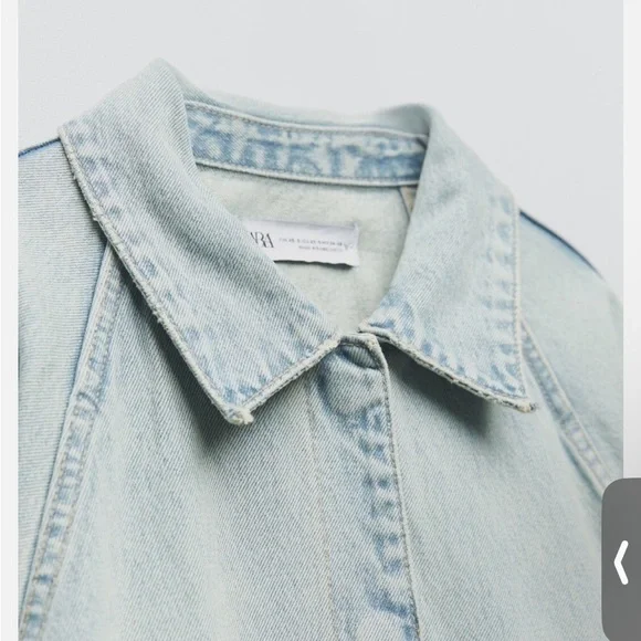 Zara Light Blue TRF Denim Trench Coat XL-XXL - Picture 5 of 6